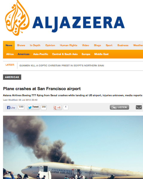 Al Jazeera San Francisco Crash