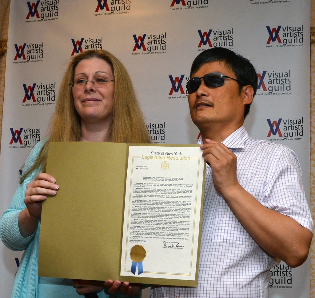 Ann Noonan with Chinese human rights activist Chen Guangcheng (October 2013)