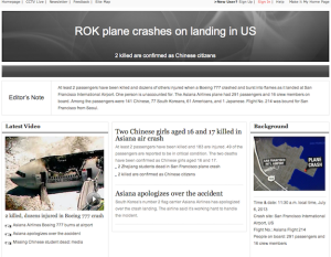 China CCTV Special Page on SF Crash 1