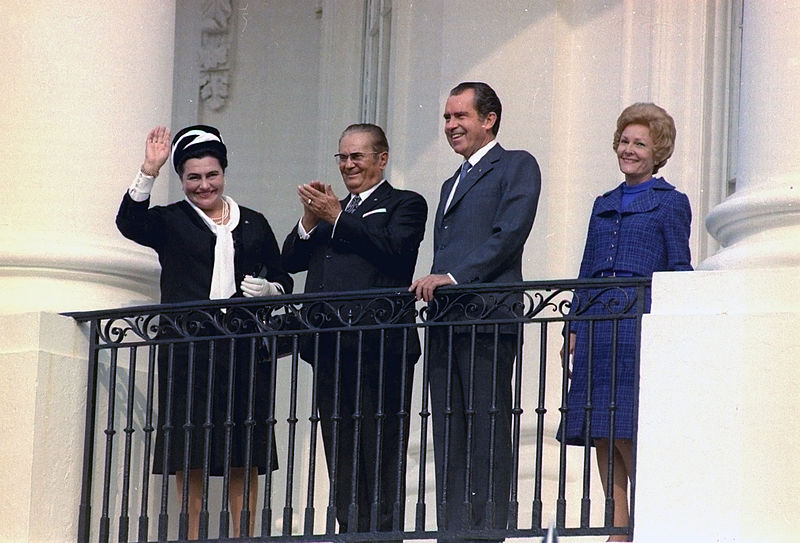 President Tito and Mrs. Broz with President Nixon and Mrs. Nixon. Yugoslavia under Tito played a special role in U.S. foreign policy during the Cold War and the U.S. played a key role in the breakup of Yugoslavia.