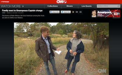 The family of Peter Willcox, an American among the Arctic 30, talks to CNN's Ivan Watson.