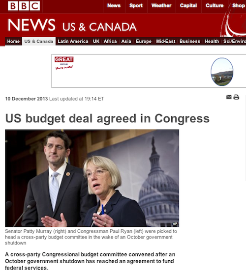 BBC US Budget Deal 12-10-13