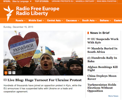 RFERL also leads with a news item from Ukraine.