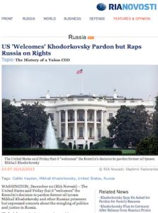 RIA Novosti called the White House for a statement on Khodorkovsky, as did VOA Russian Service. Hours later, as of 5PM ET Friday, VOA English News and other VOA language services still had nothing on U.S. reaction to Khodorkovsky's release.