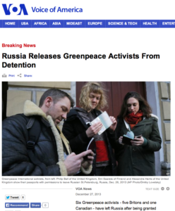 VOA Screenshot 530PM ET 12-27-13 Greenpeace Story