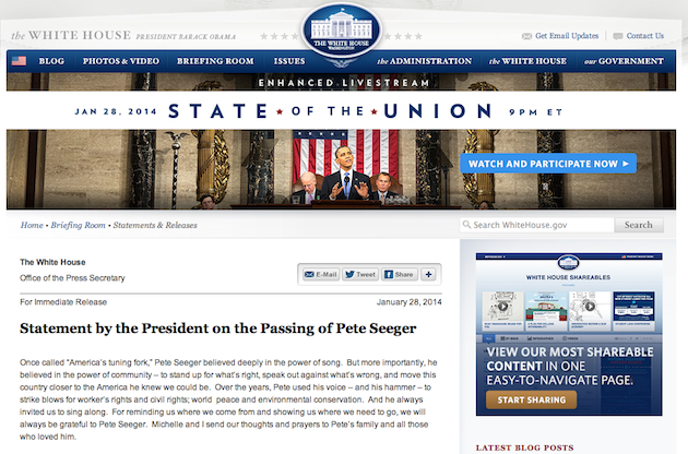 President Obama on Pete Seeger