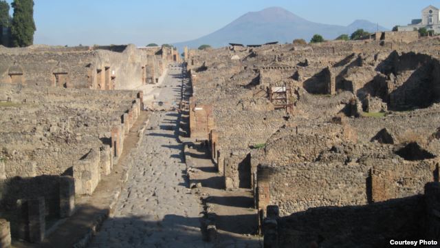 The neighborhood of Pompeii where archeologists found out about the diet of ancient Pompeiians is seen in this photo provided by the University of Cincinnati.