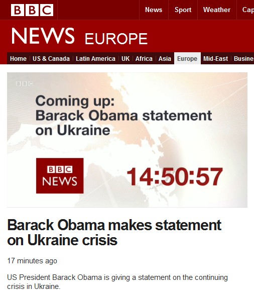 BBC Europe Page with Live Obama Link 3-20-14