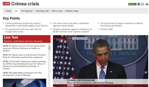 BBC Live Obama Coverage Screenshot