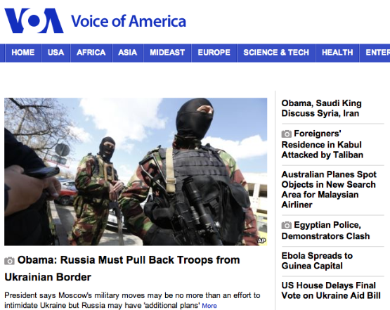 VOA Homepage Screen Shot 2014-03-28 at 6.07 PM EDT