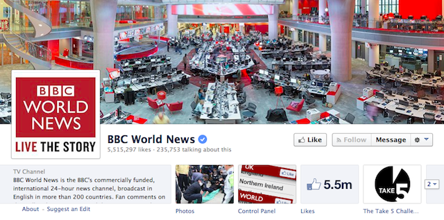 BBC World News Facebook Likes 4-16-14