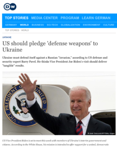DW Interview on Biden Ukraine Trip 4-20-14