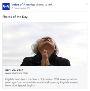 VOA Facebook Screen Shot 2014-04-22 at 6.05PM EDT