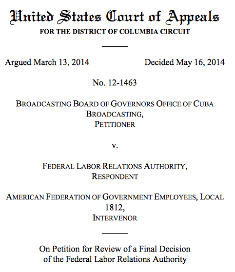 US Court of Appeals Decision May 16, 2014