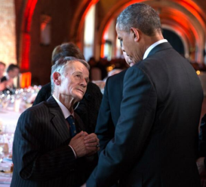 President Obama with Crimean Tatar leader Mustafa Dzhemilev in Warsaw,  June 3, 2014. The meeting was not reported by VOA English News. It was reported by VOA Ukrainian Service and RFE/RL.
