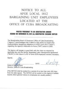 BBG Notice to  AFGE Local 1812 OCB Employees
