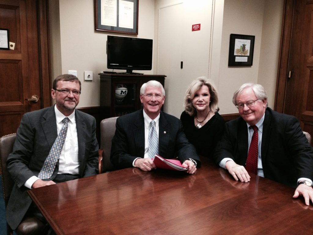 Sen. Roger Wicker w Amb. Victor Ashe, former BBG Governor Blanquita Cullum and Ted Lipien, former Voice of America acting associate director and co-founder of the Committee for U.S. International Broadcasting (CUSIB - cusib.org)