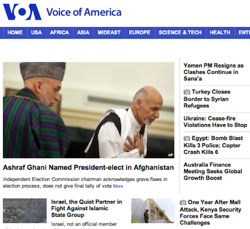 VOA Homepage Screen Shot 2014-09-21 at 1.05PM EDT