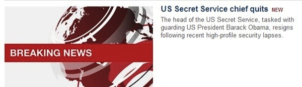 BBC Breaking News on Secret Service Director Resignation