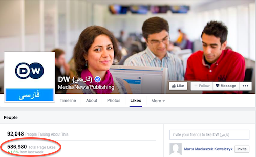 Facebook Deutsche Welle Persian Service Screen Shot 2014-11-20 at 1.15AM ET