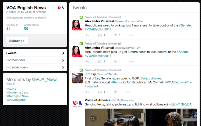 VOA Twitter Screen Shot 2014-11-04 at 11.07PM ET