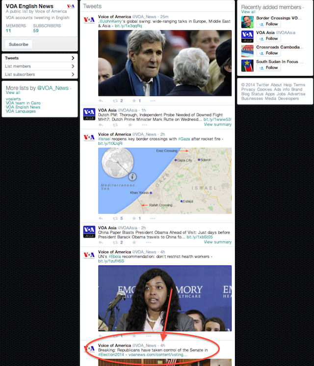 VOA Twitter Screen Shot 2014-11-05 at 3.53 AM ET