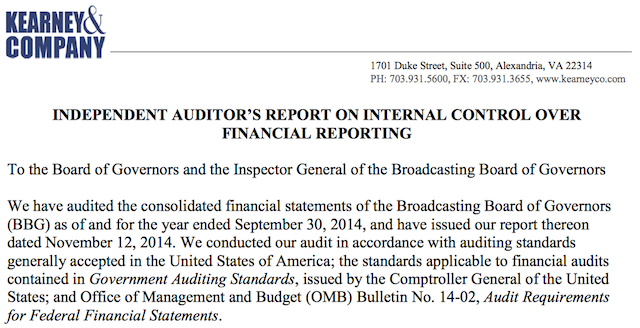 NDEPENDENT AUDITOR’S REPORT ON INTERNAL CONTROL OVER FINANCIAL REPORTING