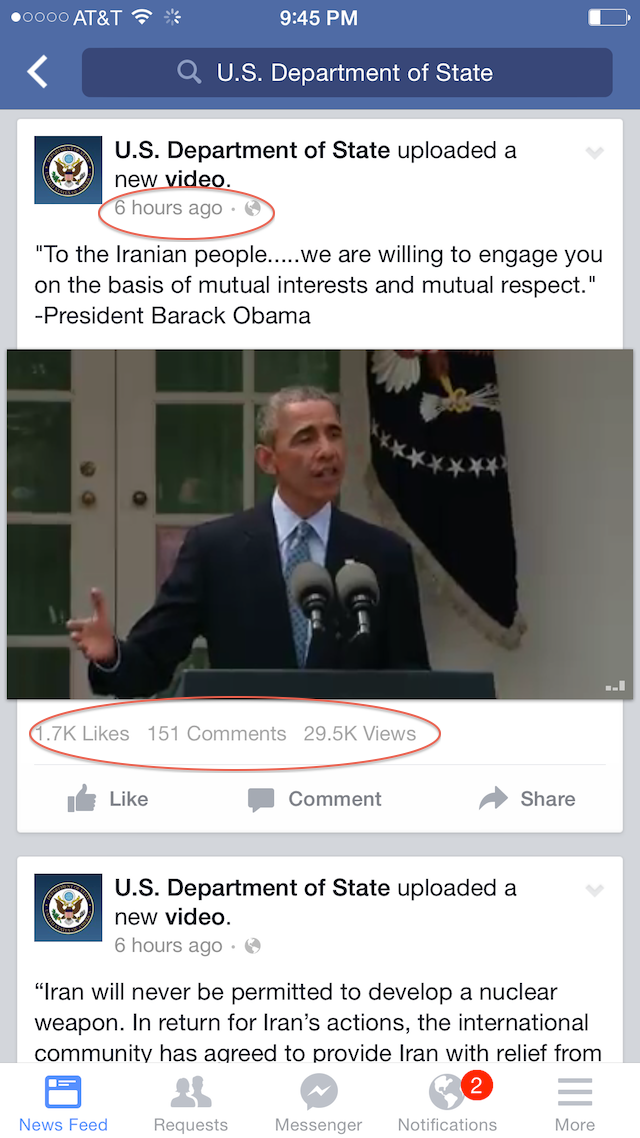 U.S. Department of State Facebook Apr. 02 2015 9 45 PM ET