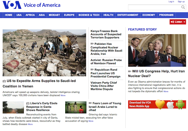 VOA Homepage Top Stories Screen Shot 2015-04-08 at 1.19 AM ET