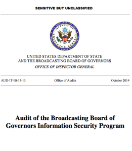 Audit of the Broadcasting Board of Governors Information Security Program Oct. 2014 OIG