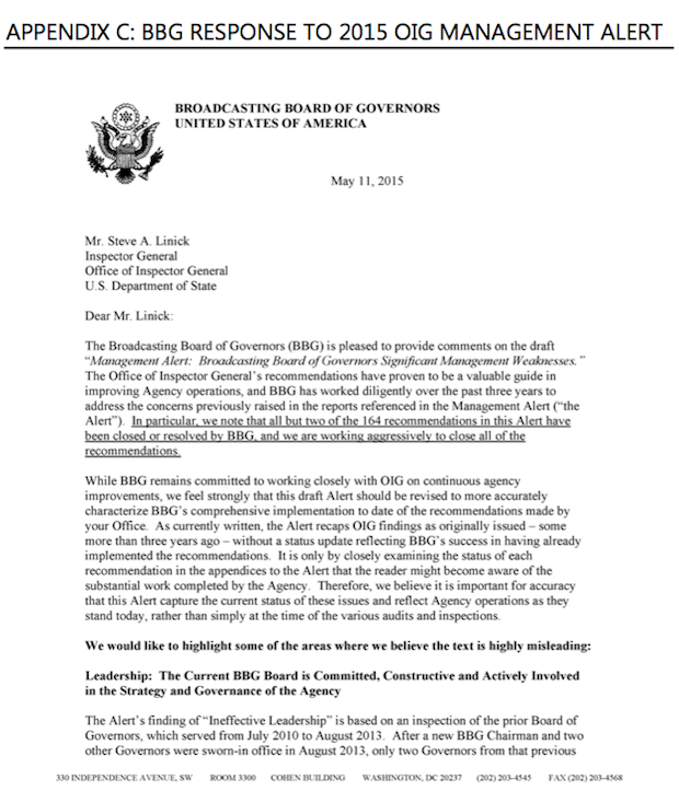 Jeff Shell Response to OIG May 2015 p. 1