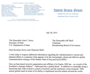 Senator Ted Cruz Letter to State Department and BBG on Violent Extremism July 28 2015