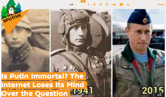 Is Putin Immortal? SPUTNIK Screenshot