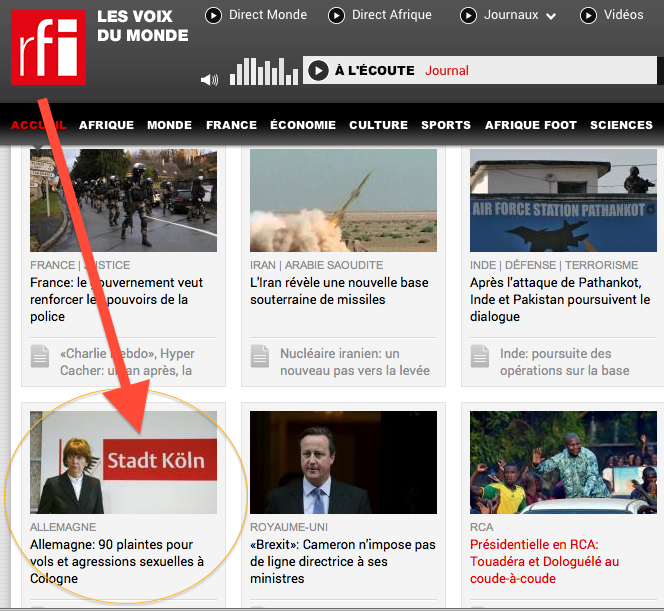 Radio France Internationale (RFI) Homepage Screen Shot 2016-01-06 at 1:12 AM EST