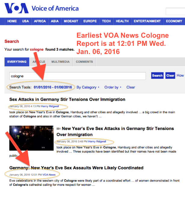 VOA News Cologne Search 01-01 to 01-06-2016 Screen Shot 2016-01-08 at 2.43 PM EST