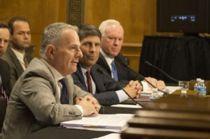 Broadcasting Board of Governors Chairman Jeff Shell, Governor Ken Weinstein and CEO and Director John Lansing testifying before the Senate Foreign Relations Committee (SFRC) on November 17, 2015. 