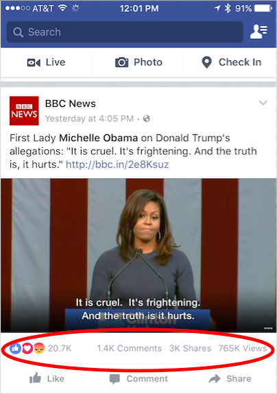 BBC Michelle Obama Facebook Post Screen Shot 2016-10-14 at 12.01 PM ET