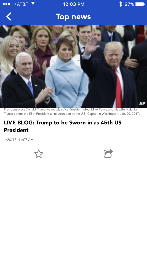 Voice of America Mobile Site Blank Trump Inauguration LIVE BLOG Screenshot 12.03 PM ET Jan. 20 2016