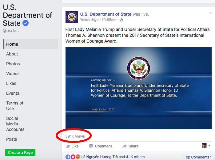 State Department Facebook Post Screen Shot 2017-03-30 at 5:45 PM EDT