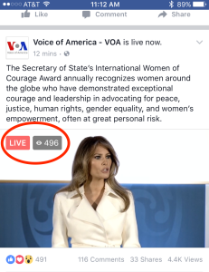 VOA Facebook LIVE Women of Courage 11AM March 29 2017