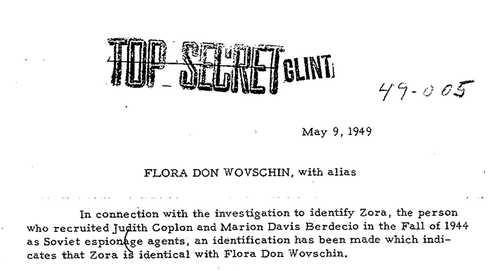 HISTORY Flora Wovschin — Codename ZORA — Was The Most Active Soviet Spy But Not The Most Valuable Agent of Influence at WWII Voice of America
